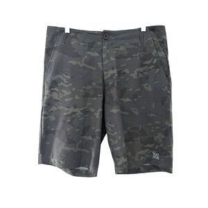 Dixxon Men's Regular Multi Dark Green Camo Shorts Size 34